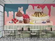 3D Ice Cream Flavor Watercolor Style Wall Mural Wallpaper GD 5286- Jess Art Decoration