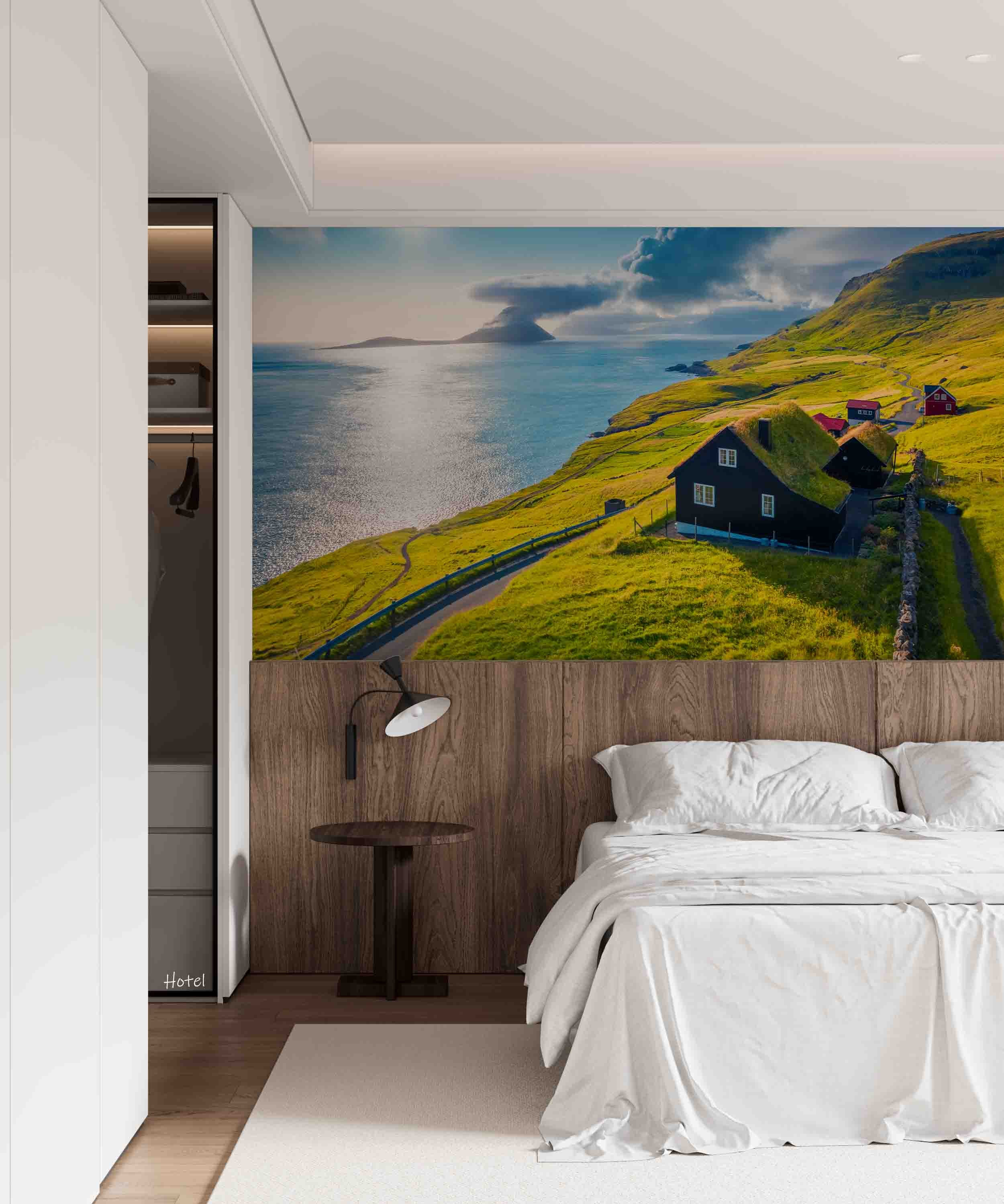 3D Hotel Inn Motel Hostel Resort Manor Scenery Sea Wall Mural Wallpaper 12