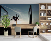 3D Horizontal Bar Person Sunlight Sky Wall Mural Wallpaper YXL 129