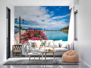 3D Sea Floral Mountain Cloud Sky Road House Wall Mural Wallpaper YXL 2618