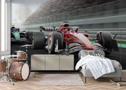 3D Red F1 Formula Racing Wallpaper Wall Mural Wall Decor Wall Art Wall Sticker Remoable Wallpaper