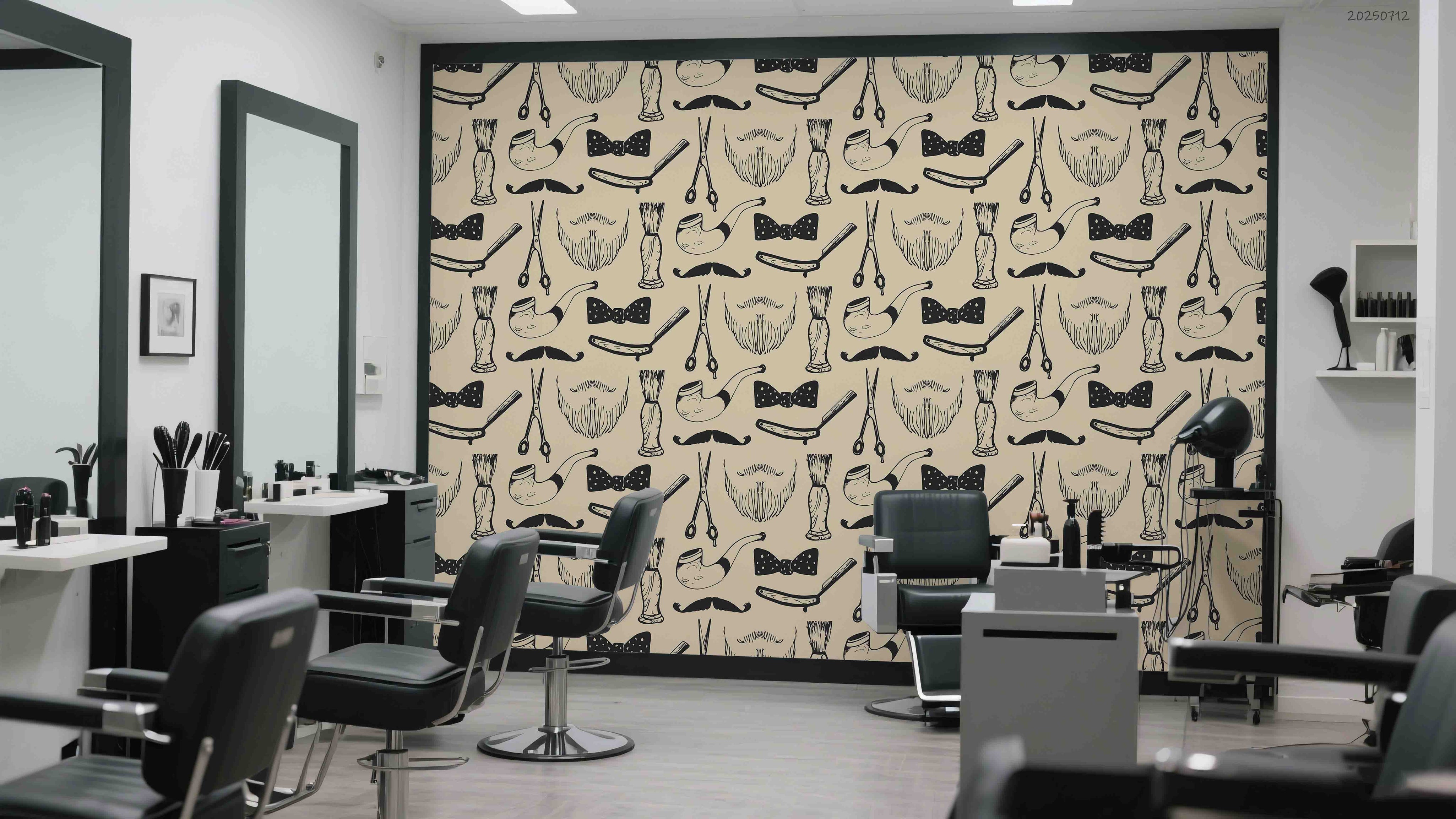 3D Salon Shop Beauty Salon Mustache Barber Shop Wall Mural Wallpaper 10