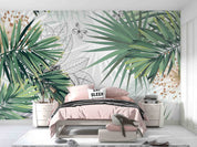 3D Tropical Plant Green Leaf Wall Mural Wallpaper GD 4736- Jess Art Decoration
