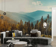 3D Tree Mountain Grassland Sunlight Cloud Sky Wall Mural Wallpaper YXL 2899