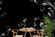 3D Black Floral Leaf Background Wallpaper Wall Mural Wall Decor Wall Art Wall Sticker Remoable Wallpaper