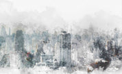3D City Architecture Mansion Fog Gray Wall Mural Wallpaper YXL 518