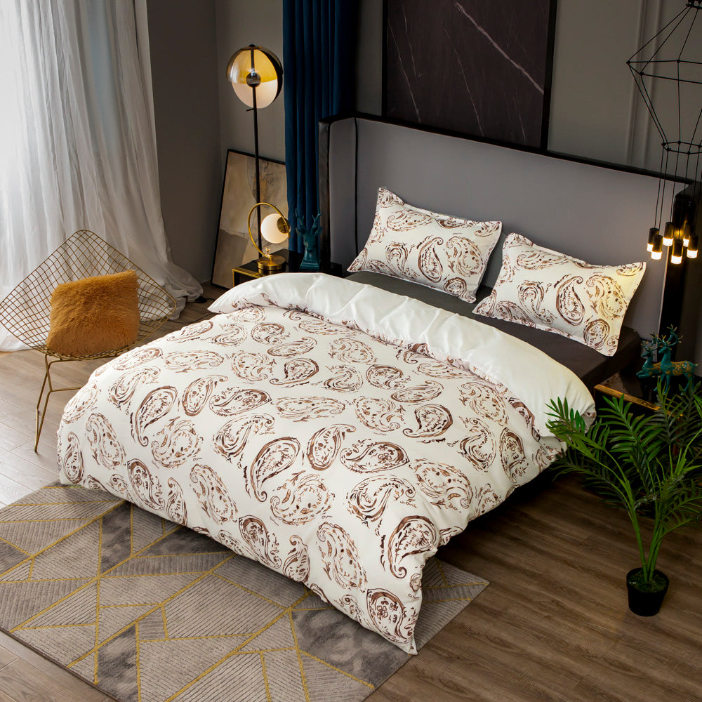 3D Abstract Brown Floral Vintage Quilt Cover Set Bedding Set Duvet Cover Pillowcases 489- Jess Art Decoration