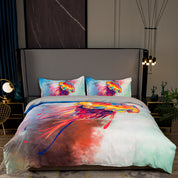3D Colorful Watercolor Jellyfish Quilt Cover Set Bedding Set Duvet Cover Pillowcases 474- Jess Art Decoration