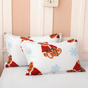 3D Bear Snowflake Christmas Quilt Cover Set Bedding Set Duvet Cover Pillowcases 700- Jess Art Decoration