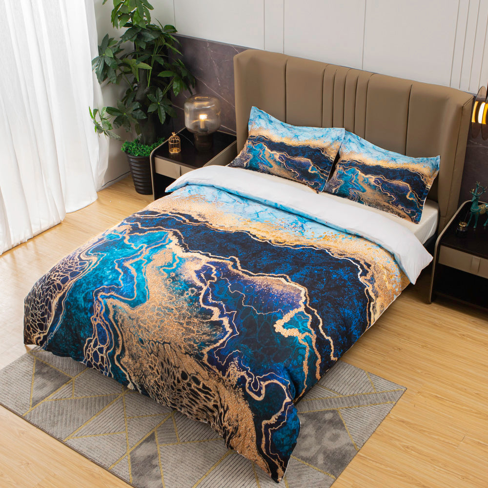 3D Watercolor Colorful Floral Quilt Cover Set Bedding Set Duvet Cover Pillowcases 487- Jess Art Decoration
