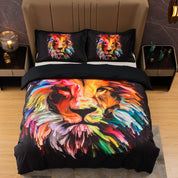 3D Colorful Lion Quilt Cover Set Bedding Set Duvet Cover Pillowcases 508- Jess Art Decoration