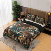 3D Green Brown Leaves Quilt Cover Set Bedding Set Duvet Cover Pillowcases 493- Jess Art Decoration