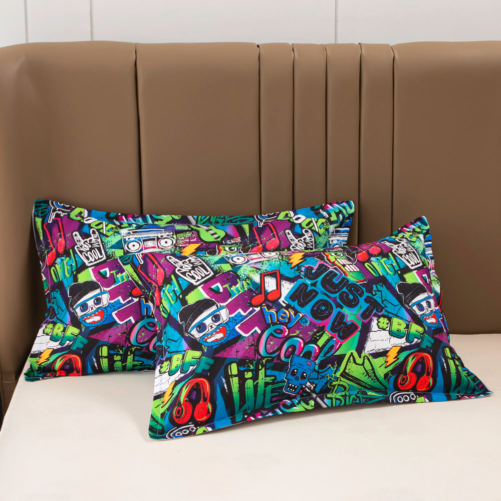 3D Colorful Graffiti Music Quilt Cover Set Bedding Set Duvet Cover Pillowcases 496- Jess Art Decoration