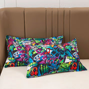 3D Colorful Graffiti Music Quilt Cover Set Bedding Set Duvet Cover Pillowcases 496- Jess Art Decoration