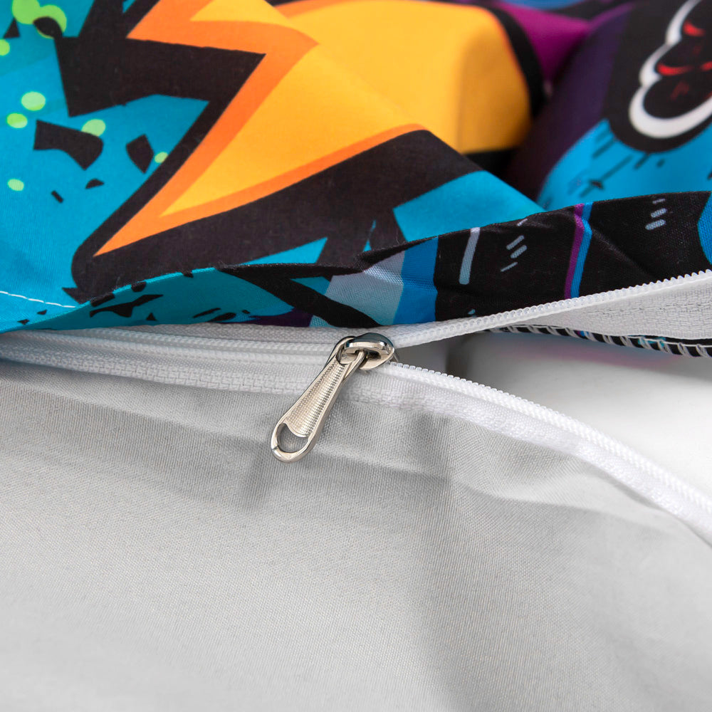 3D Colorful Graffiti Music Quilt Cover Set Bedding Set Duvet Cover Pillowcases 496- Jess Art Decoration