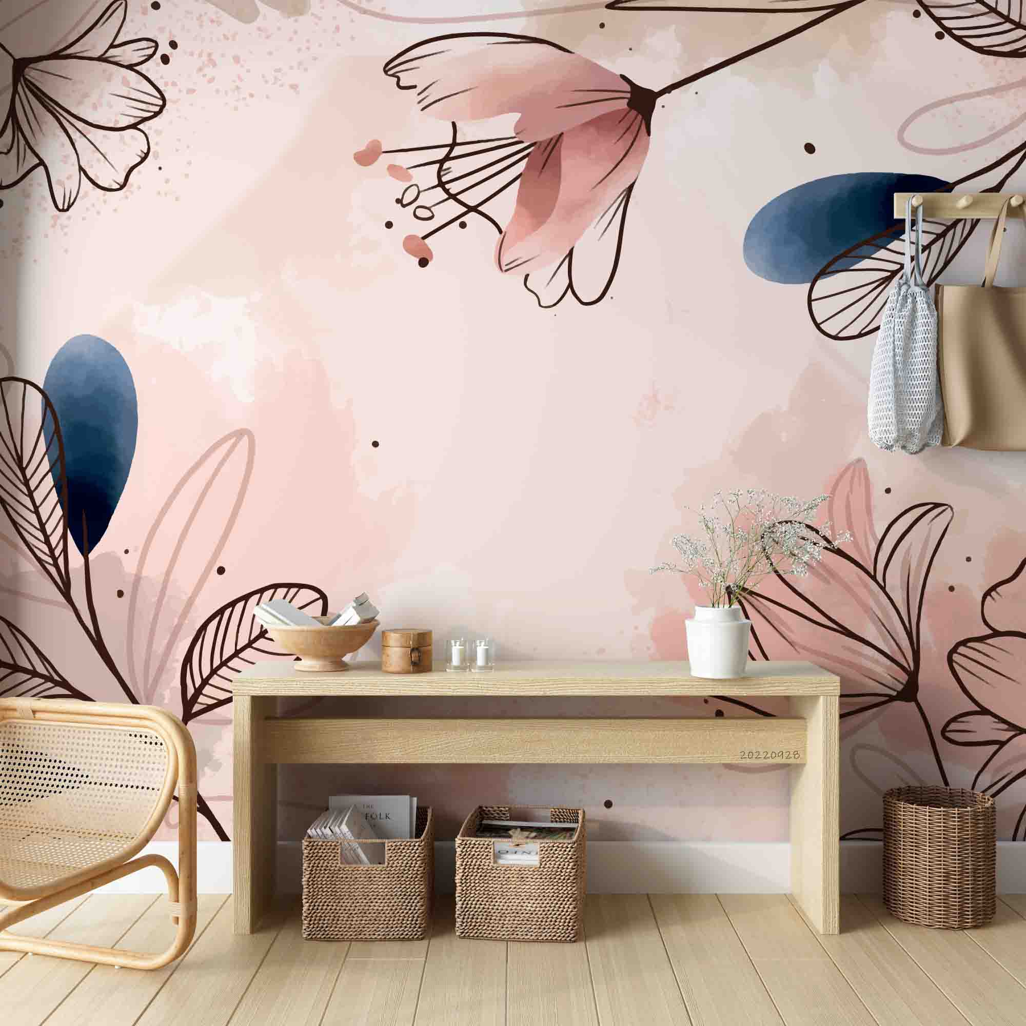 3D Hand Drawn Watercolor Floral Wall Mural Wallpaper GD 3361- Jess Art Decoration