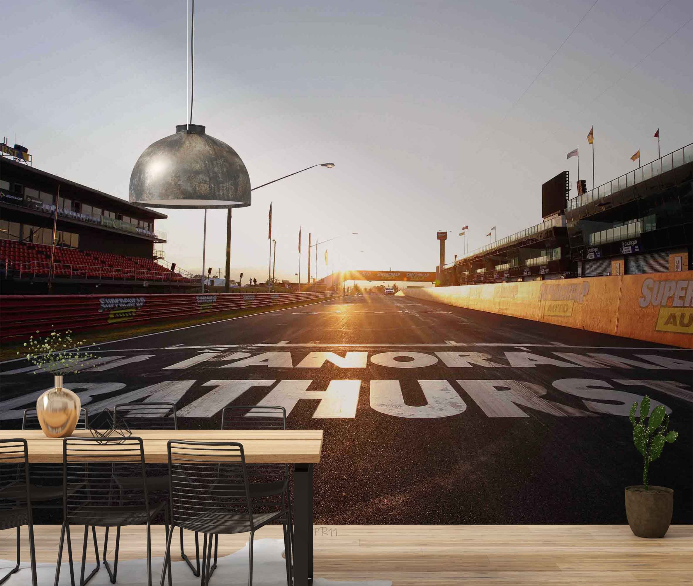 Track Starting Sunset View Sports Wallpaper sports & entertainment wall mural for games room or entertainment space - view 2