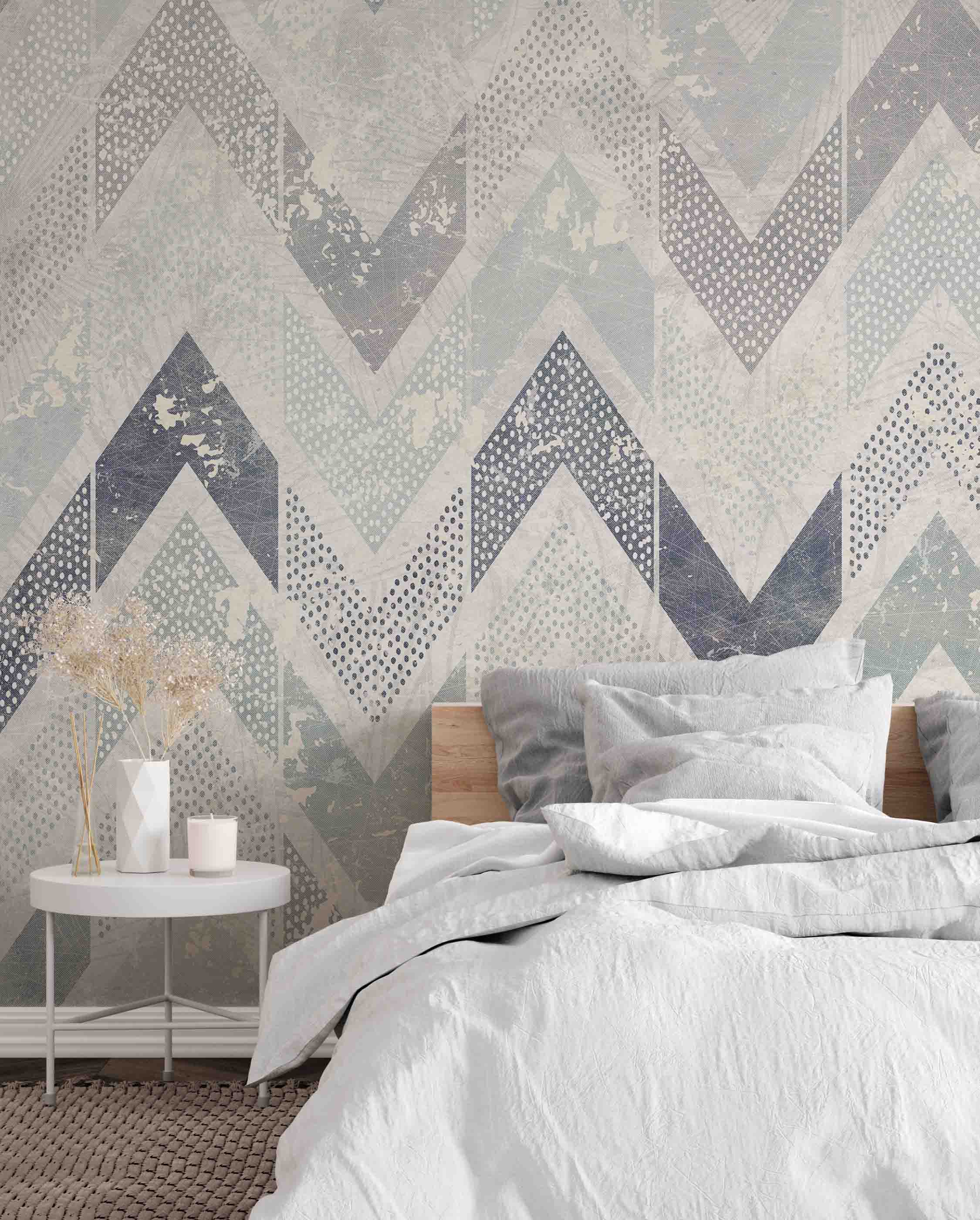 3D Geometric Curve Lines Wall Mural Removable  140