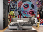 Abstract Art Graffiti Woman Face Wallpaper portrait street art wall mural for bedroom or creative studio - view 5