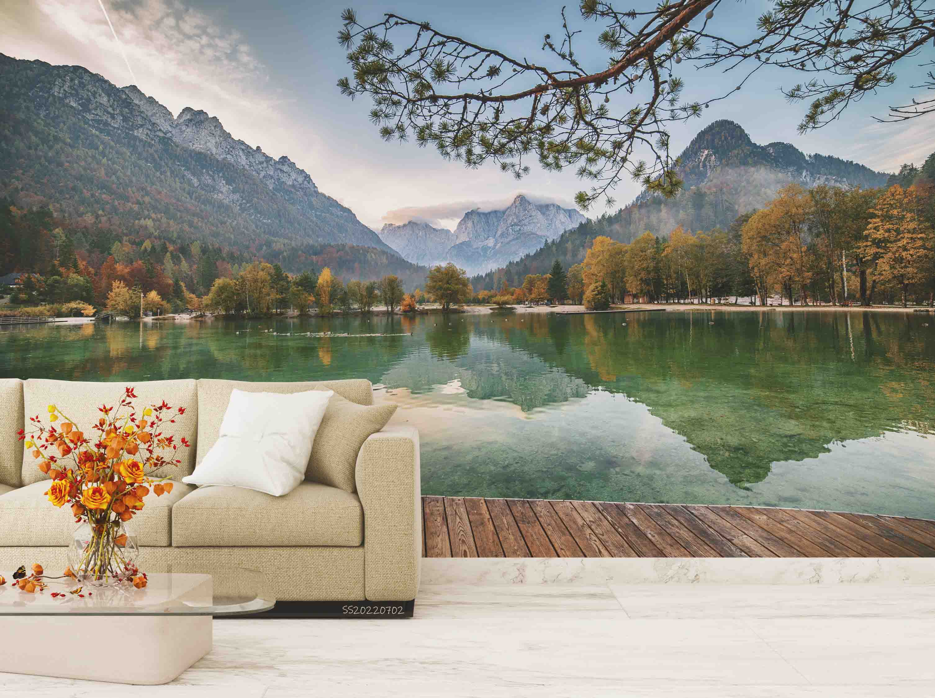 3D Jasna Lake Slovenia Wall Mural Wallpaper GD 5098- Jess Art Decoration