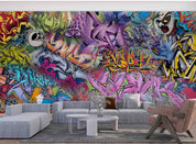 3D Abstract Art Graffiti Colorful Wall Mural Wallpaper GD 4435- Jess Art Decoration