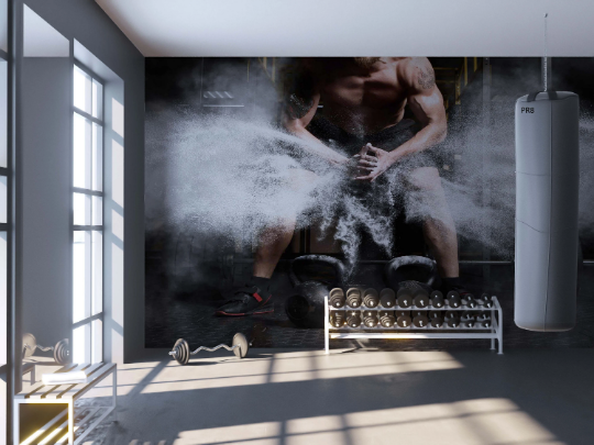 Fitness Muscle Men Gym Wallpaper gym & fitness wall mural for gym, fitness studio or training room - view 2