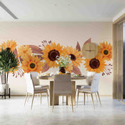 3D Beautiful Watercolor Sunflower Border Wall Mural Wallpaper GD 3397- Jess Art Decoration