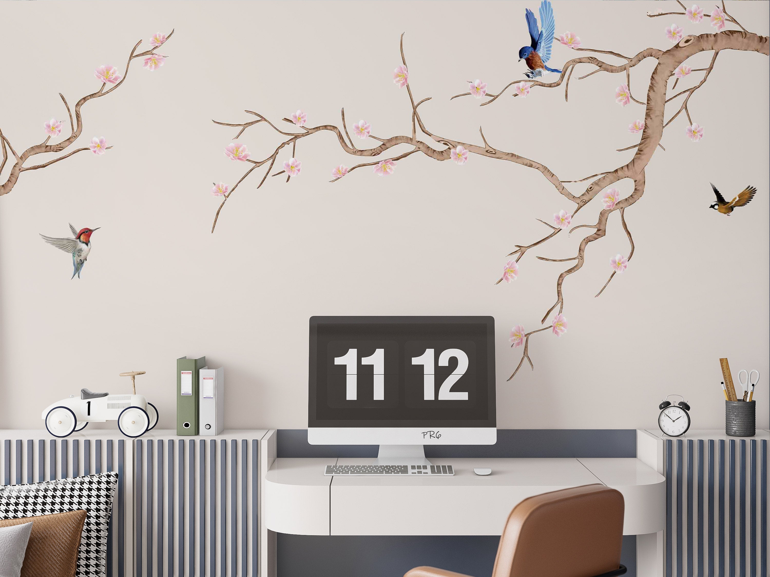 3D Animal Bird Trunk Flower Wall Mural Wallpaper YXL 15- Jess Art Decoration