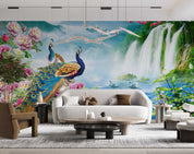 3D Animal Peacock Flower Swan River Waterfall Mountain Wild Goose Wall Mural Wallpaper YXL 03- Jess Art Decoration