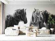 3D Animal Horse Grey Wall Mural Wallpaper YXL 11- Jess Art Decoration