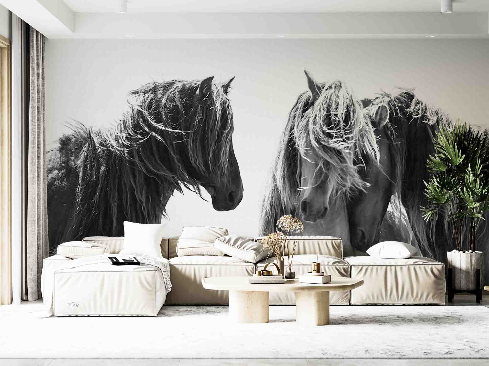 3D Animal Horse Grey Wall Mural Wallpaper YXL 11- Jess Art Decoration