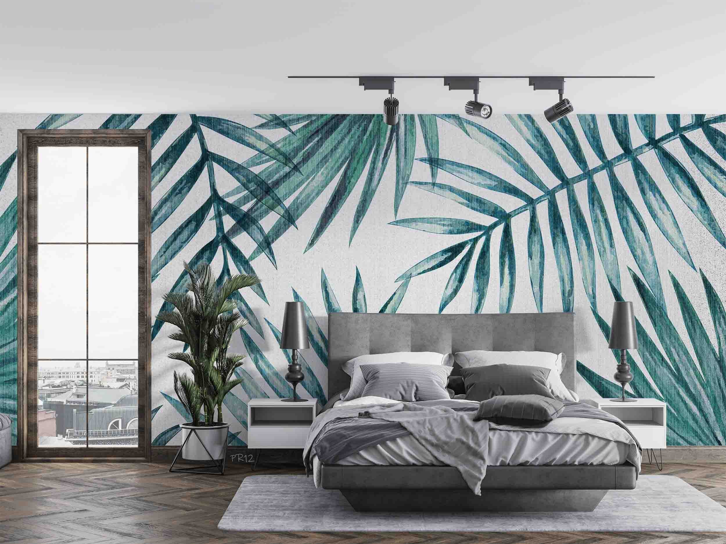 3D Watercolor Plant Leaf Wall Mural Wallpaper GD 4934- Jess Art Decoration
