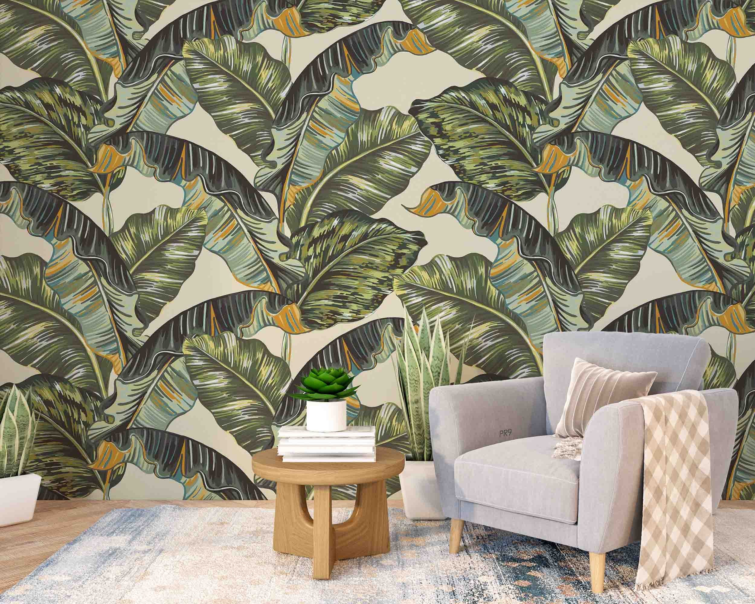 3D Retro Tropical Banana Leaf Wall Mural Wallpaper GD 4688- Jess Art Decoration