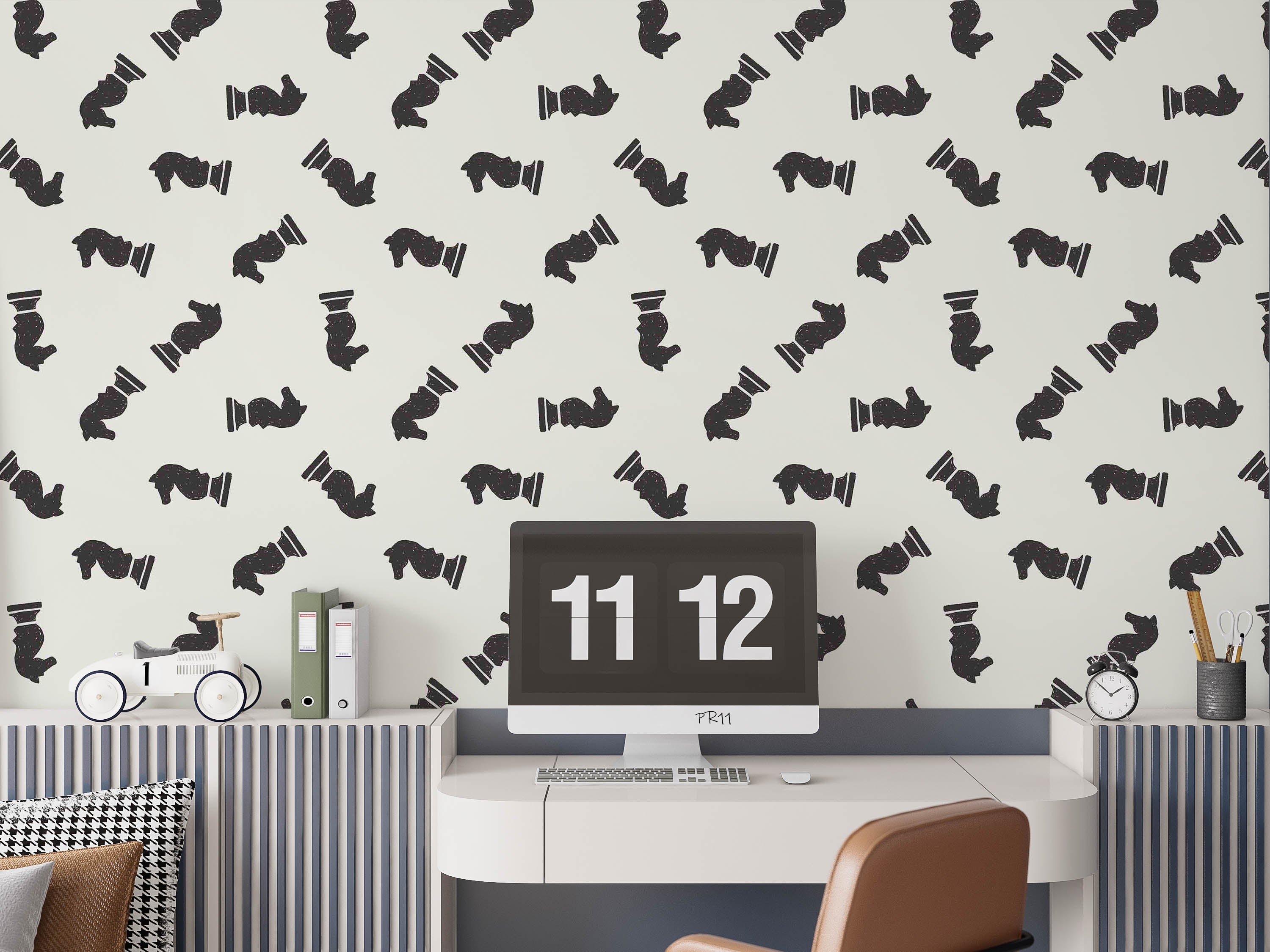 3D Chess Piece Pattern Wall Mural Wallpaper GD 4903- Jess Art Decoration