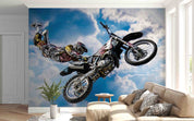 3D Freestyle Motocross Rider Jump Wall Mural Wallpaper GD 4511- Jess Art Decoration