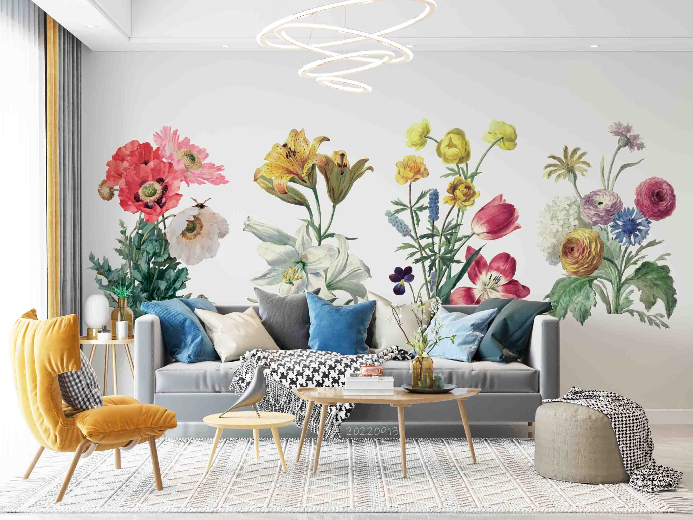 3D Vintage Floral Plant Wall Mural Wallpaper GD 3420- Jess Art Decoration