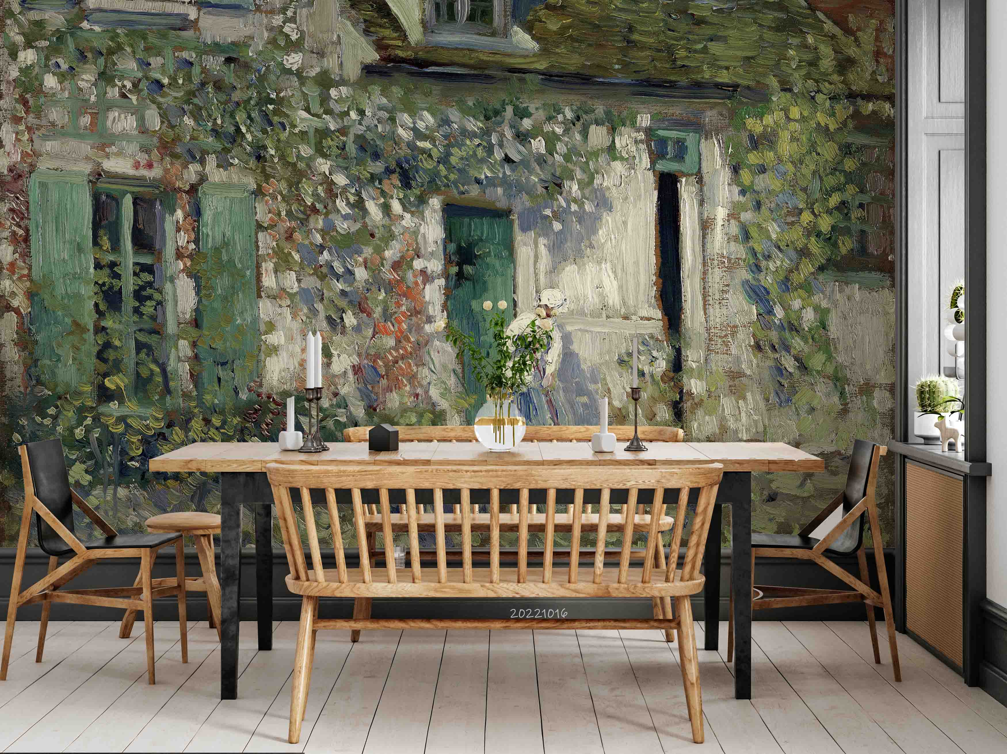 3D Oil Painting House Women Sweeping Wall Mural Wallpaper GD 2965- Jess Art Decoration