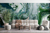3D Green Marble Swirl Background Wall Mural Wallpaper GD 3548- Jess Art Decoration