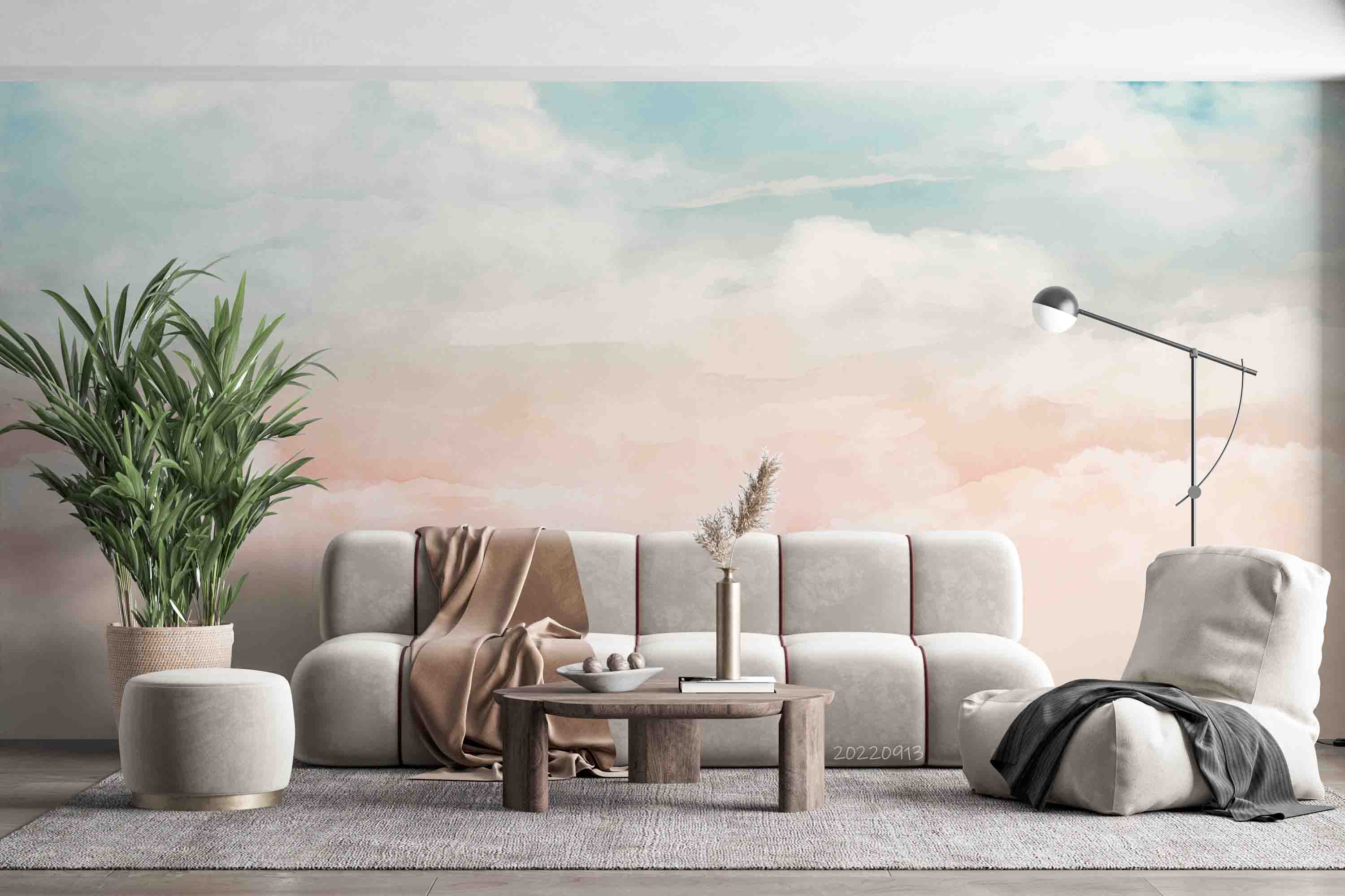 3D Watercolor Pastel Sky Background Wall Mural Wallpaper GD 3539- Jess Art Decoration