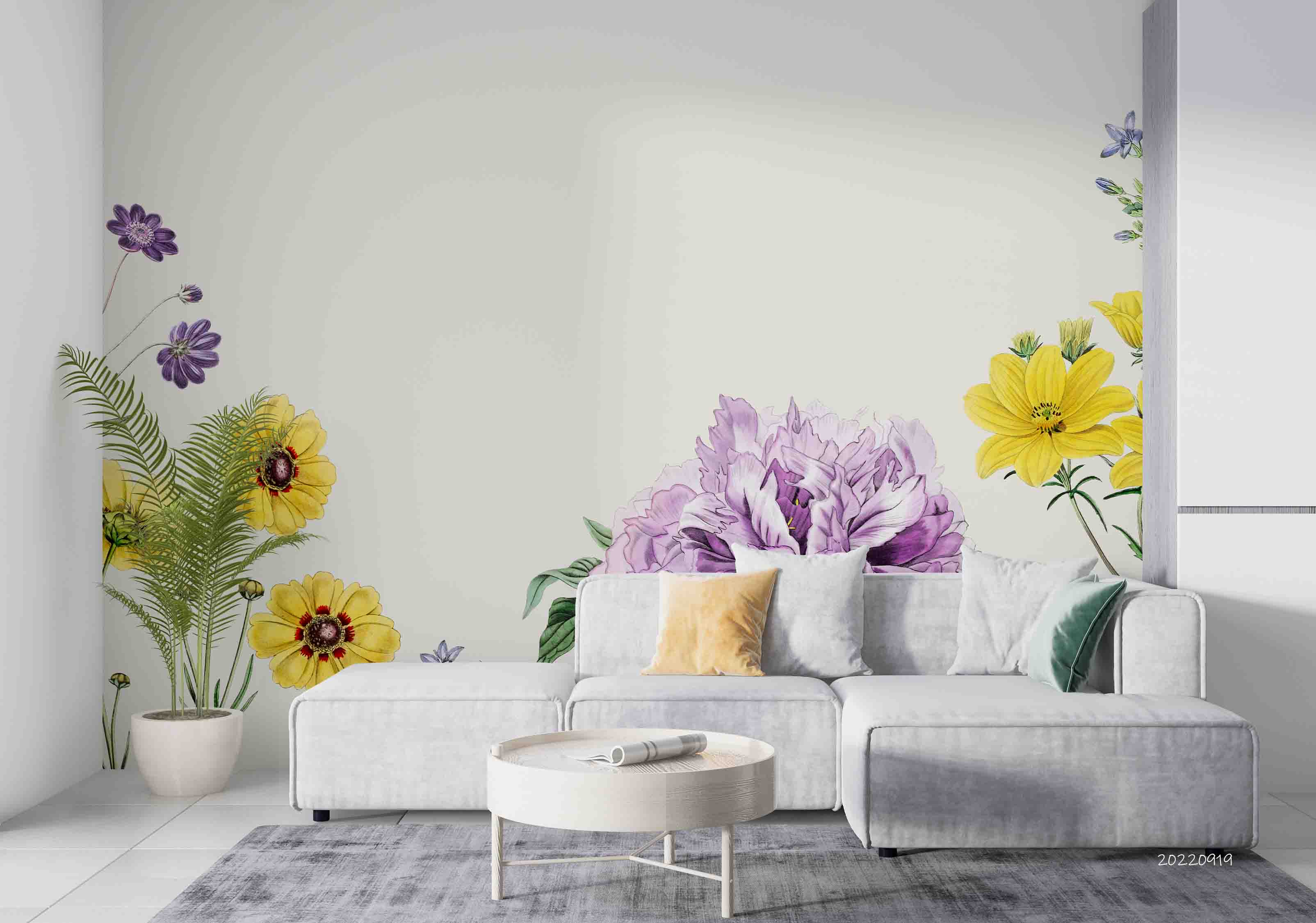 3D Colorful Floral Border Wall Mural Wallpaper GD 3453- Jess Art Decoration
