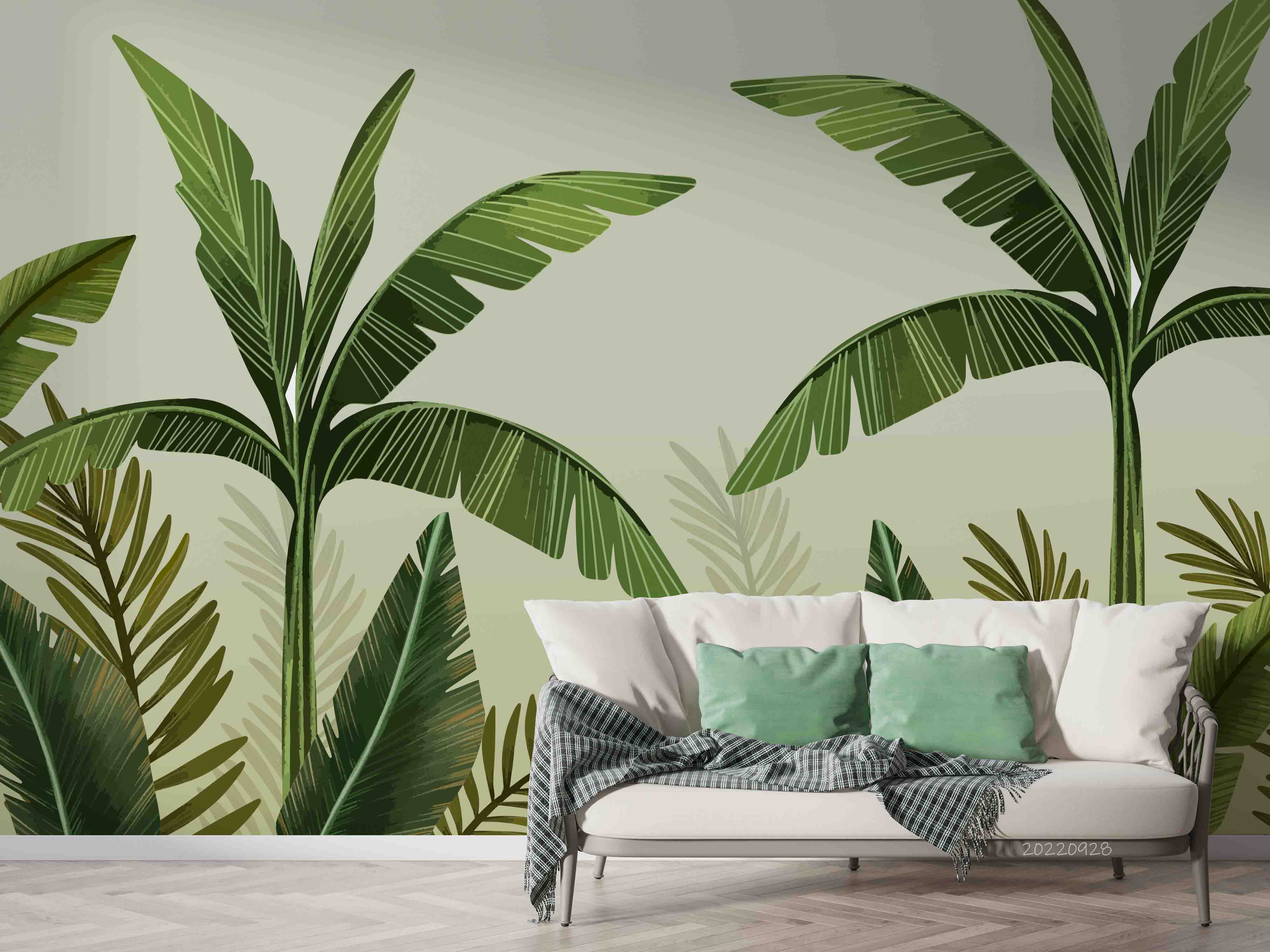 3D Tropical Banana Tree Leaves Wall Mural Wallpaper GD 3319- Jess Art Decoration