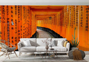 3D Red Tori Gate Fushimi Inari Shrine Kyoto Japan Wall Mural Wallpaper GD 4728- Jess Art Decoration