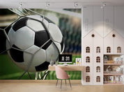 Soccer Goal Net Football Stadium Wallpaper football stadium wall mural for sports room, club room or fan space - view 5