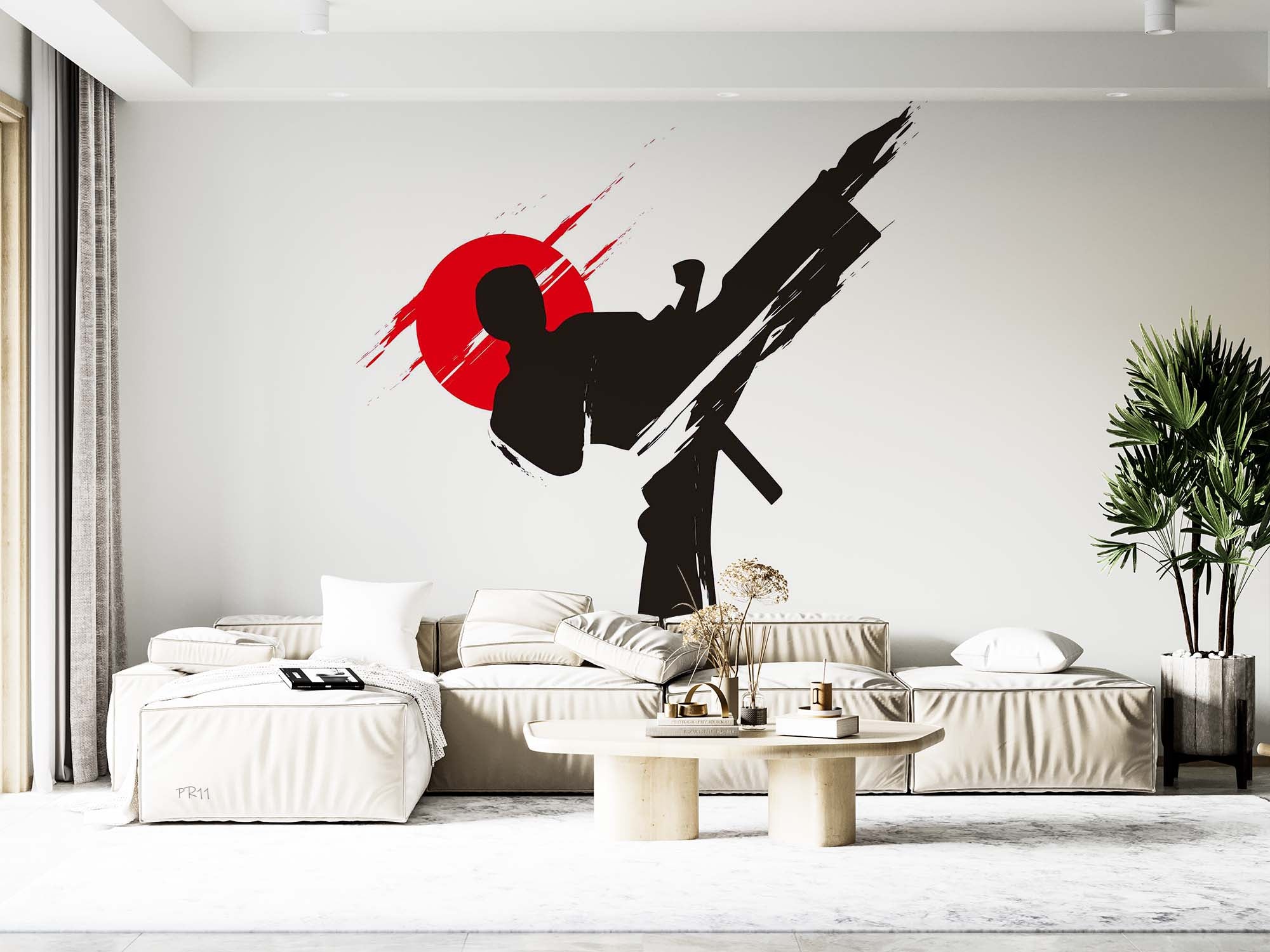 Martial Arts Karate Silhouette Character Illustration Gym Wallpaper gym & fitness wall mural for gym, fitness studio or train