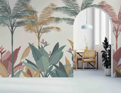 3D Tropical Watercolor Coconut Tree Leaves Wall Mural Wallpaper GD 3317- Jess Art Decoration