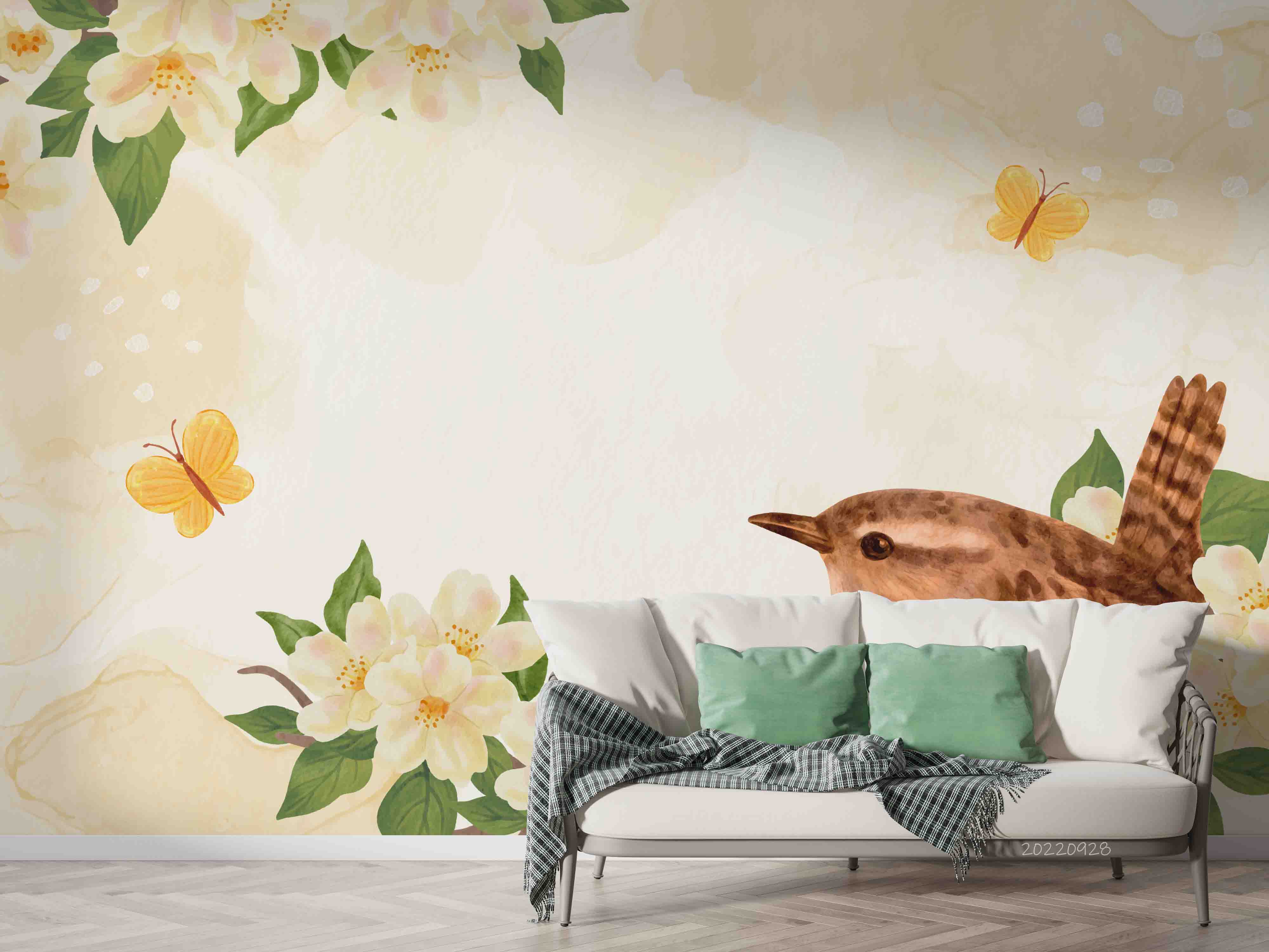 3D Watercolor Spring Floral Background Wall Mural Wallpaper GD 3298- Jess Art Decoration