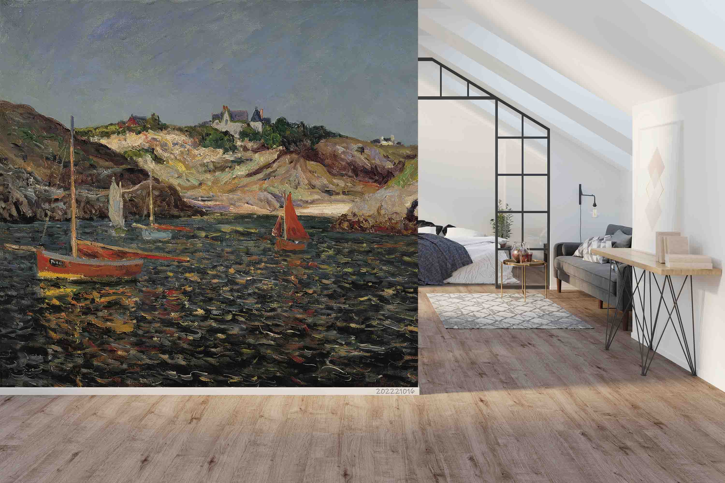 3D Oil Painting Sea Coast Landscape Wall Mural Wallpaper GD 2957- Jess Art Decoration