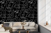 3D Abstract White Lines Blackboard Wall Mural Wallpaper GD 5079- Jess Art Decoration