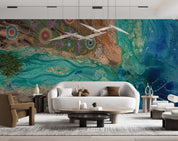 3D Abstract Ocean Mountain Wall Mural Wallpaper YXL 8- Jess Art Decoration