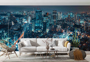 3D Night City Tall Buildings View Wall Mural Wallpaper GD 4752- Jess Art Decoration